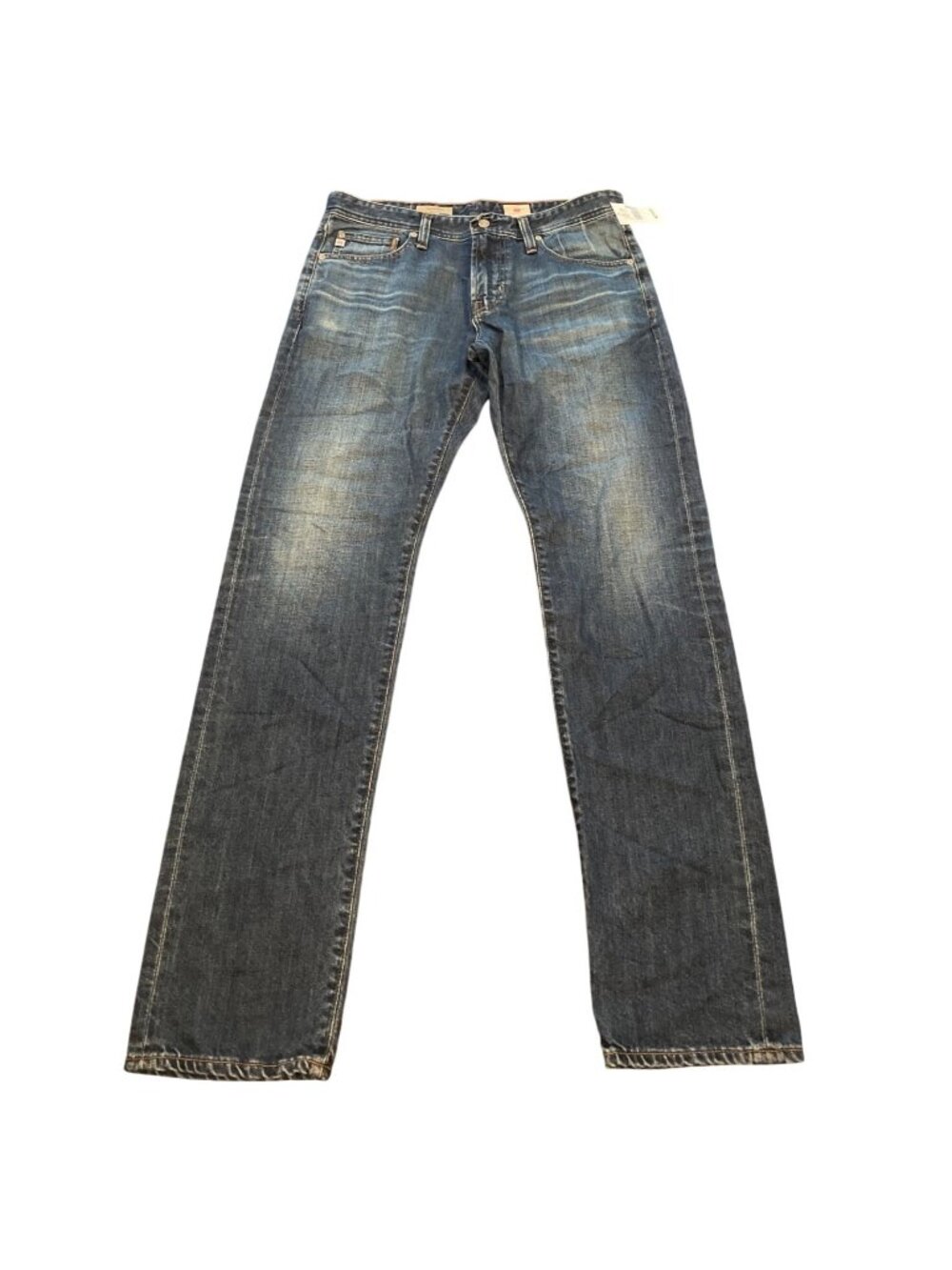 AG Graduate Tailored Jean Mens 32x33 Medium Wash Stretch Distressed Faded Casual